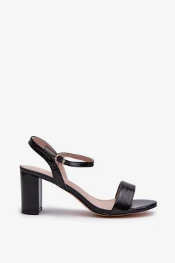 Discount Sandały Na Słupku Czarne Glindra Damskie Sandały Na Słupku|Sandały Na Obcasie