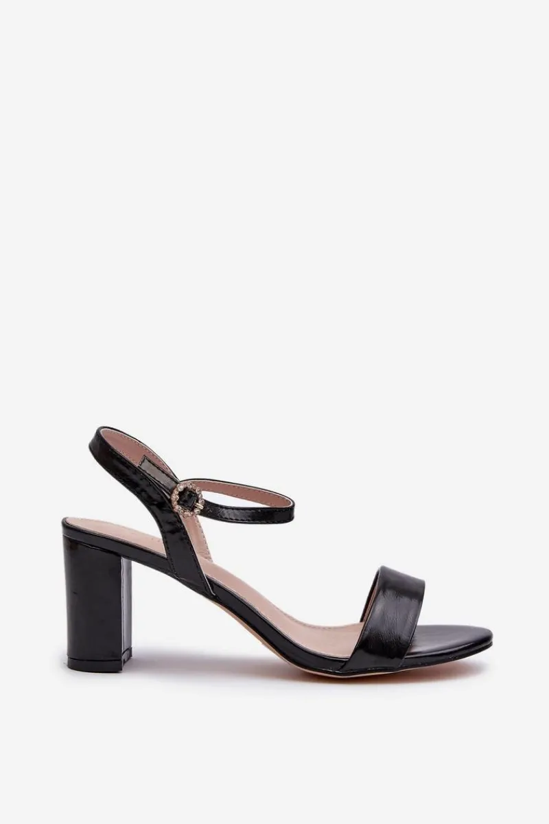 Discount Sandały Na Słupku Czarne Glindra Damskie Sandały Na Słupku|Sandały Na Obcasie