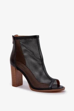 Sandały Na Słupku|Sandały Z Cholewką></noscript>Boto Sandały Na Słupku Z Cholewką Czarne Taniffia Czarny