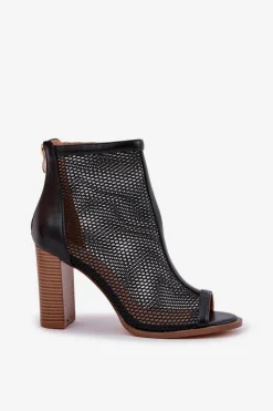 Sandały Na Słupku|Sandały Z Cholewką></noscript>Boto Sandały Na Słupku Z Cholewką Czarne Taniffia Czarny