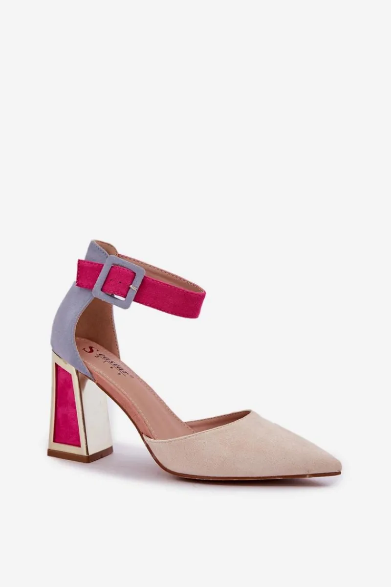 Clearance Boto Sandały Na Słupku Ze Szpiczastymi Noskami Jasnobeżowe Gekkaria