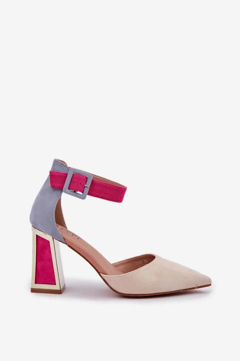 Clearance Boto Sandały Na Słupku Ze Szpiczastymi Noskami Jasnobeżowe Gekkaria