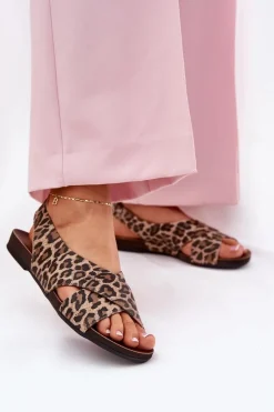 Sandały Płaskie><noscript><img width=