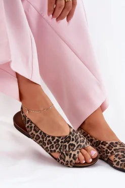 Sandały Płaskie><noscript><img width=