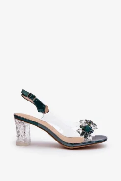 Sandały Na Słupku|Sandały Na Obcasie><noscript><img width=