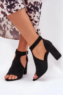 Sandały Na Słupku|Sandały Na Obcasie><noscript><img width=