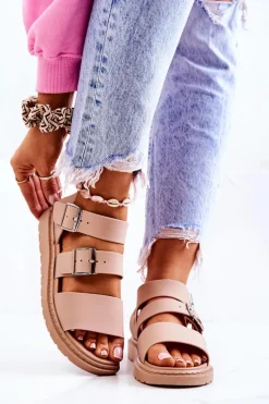 Best Boto Sandały Z Klamrą Beżowe Reese