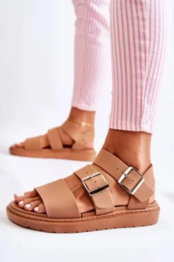 Outlet Boto Sandały Z Klamrą Camel Reese