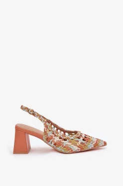 Clearance Sandały Z Plecionką Na Słupku Multikolor Ebina Damskie Sandały Na Słupku|Sandały Na Obcasie