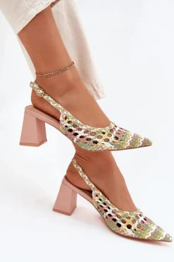 Sandały Na Słupku|Sandały Na Obcasie><noscript><img width=