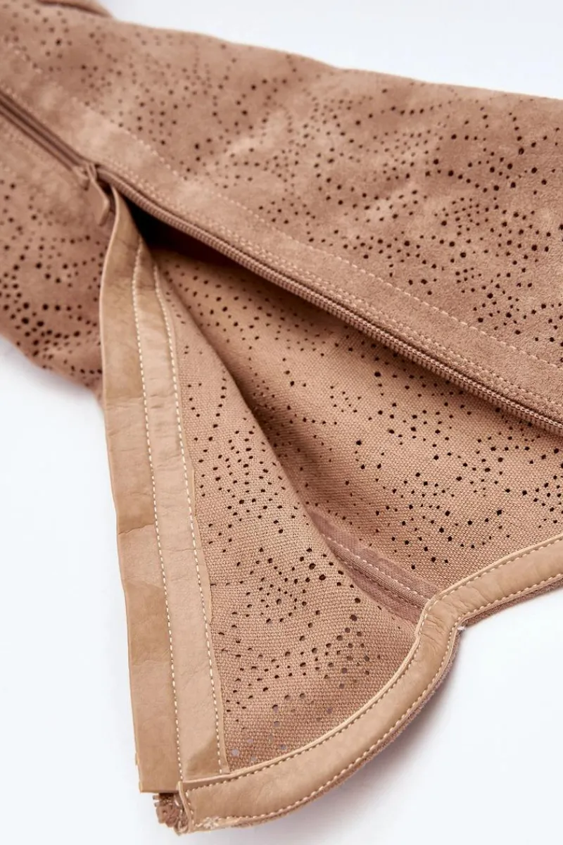 Online Damskie buty S.Barski S.Barski HY66-132 Kozaki Damskie Ażurowe Beżowe