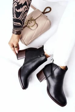 Botki Na Słupku|Czarne Botki>Buty Sergio Leone Sergio Leone Botki Na Słupku BT545 Czarne