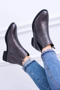 Online Buty Sergio Leone Sergio Leone Ciemnoszare Botki Płaski Obcas Vuko