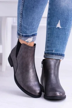 Online Buty Sergio Leone Sergio Leone Ciemnoszare Botki Płaski Obcas Vuko