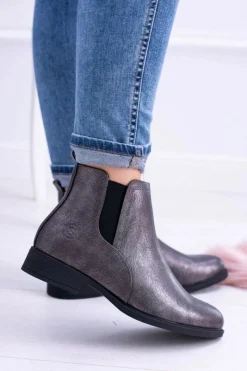 Online Buty Sergio Leone Sergio Leone Ciemnoszare Botki Płaski Obcas Vuko