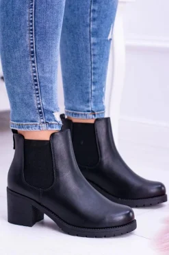 Hot Buty Sergio Leone Sergio Leone Czarne Botki Na Słupku Tulso