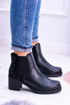 Hot Buty Sergio Leone Sergio Leone Czarne Botki Na Słupku Megusto