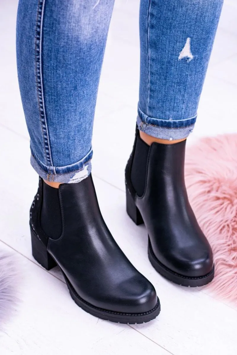 Hot Buty Sergio Leone Sergio Leone Czarne Botki Na Słupku Megusto