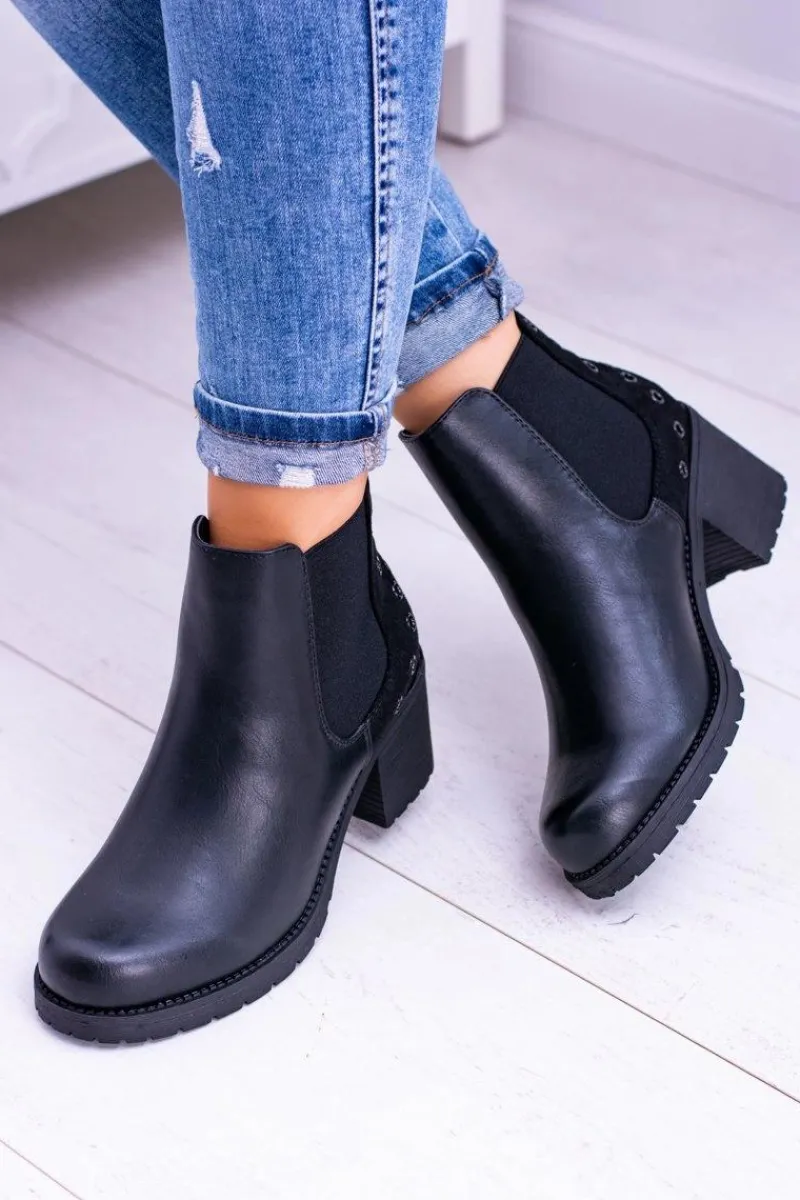 Hot Buty Sergio Leone Sergio Leone Czarne Botki Na Słupku Megusto