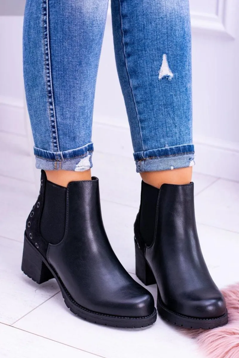 Hot Buty Sergio Leone Sergio Leone Czarne Botki Na Słupku Megusto