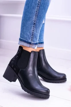 Hot Buty Sergio Leone Sergio Leone Czarne Botki Na Słupku Megusto