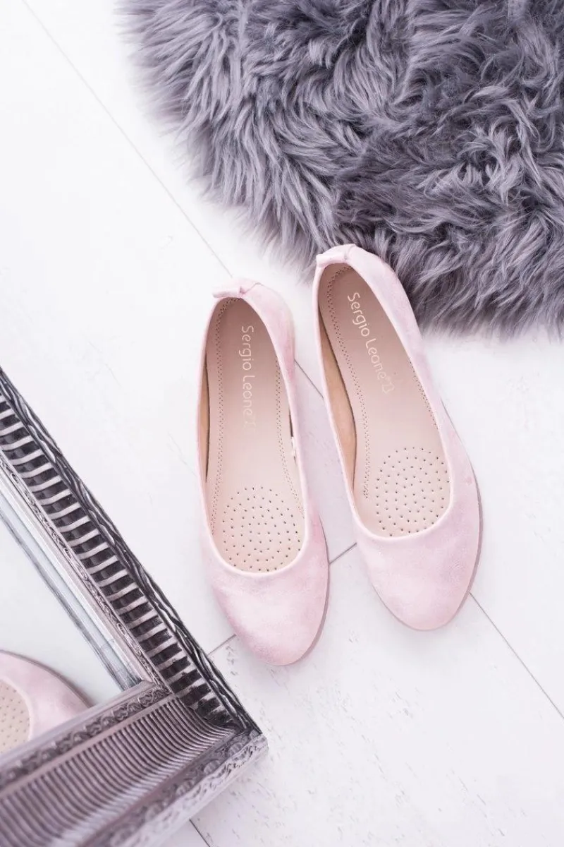 Baleriny Klasyczne>Buty Sergio Leone Sergio Leone Damskie Różowe Balerinki Makalu