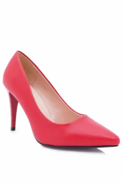 Discount Sergio Leone Matowe Czółenka Szpilki Czerwone Feliciana Damskie Czółenka Klasyczne