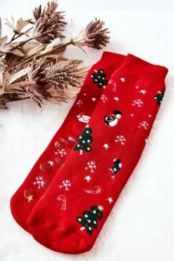 Hot Skarpetki Antypoślizgowe Mix Świąteczny Czerwone Skarpetki|Skarpetki