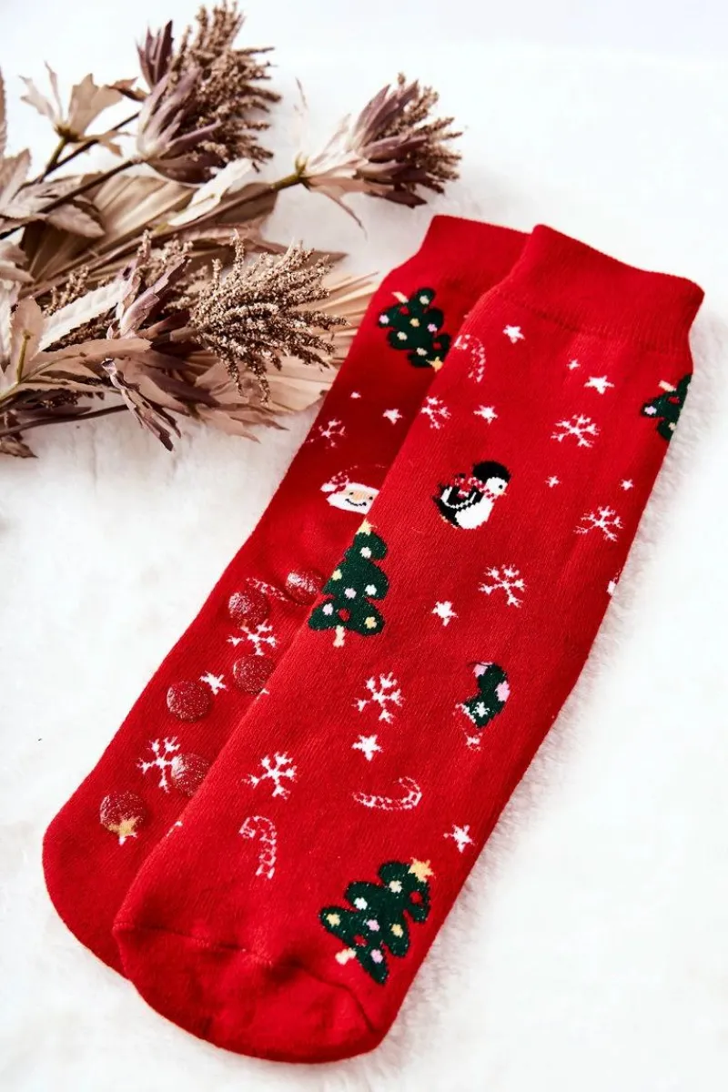 Hot Skarpetki Antypoślizgowe Mix Świąteczny Czerwone Skarpetki|Skarpetki