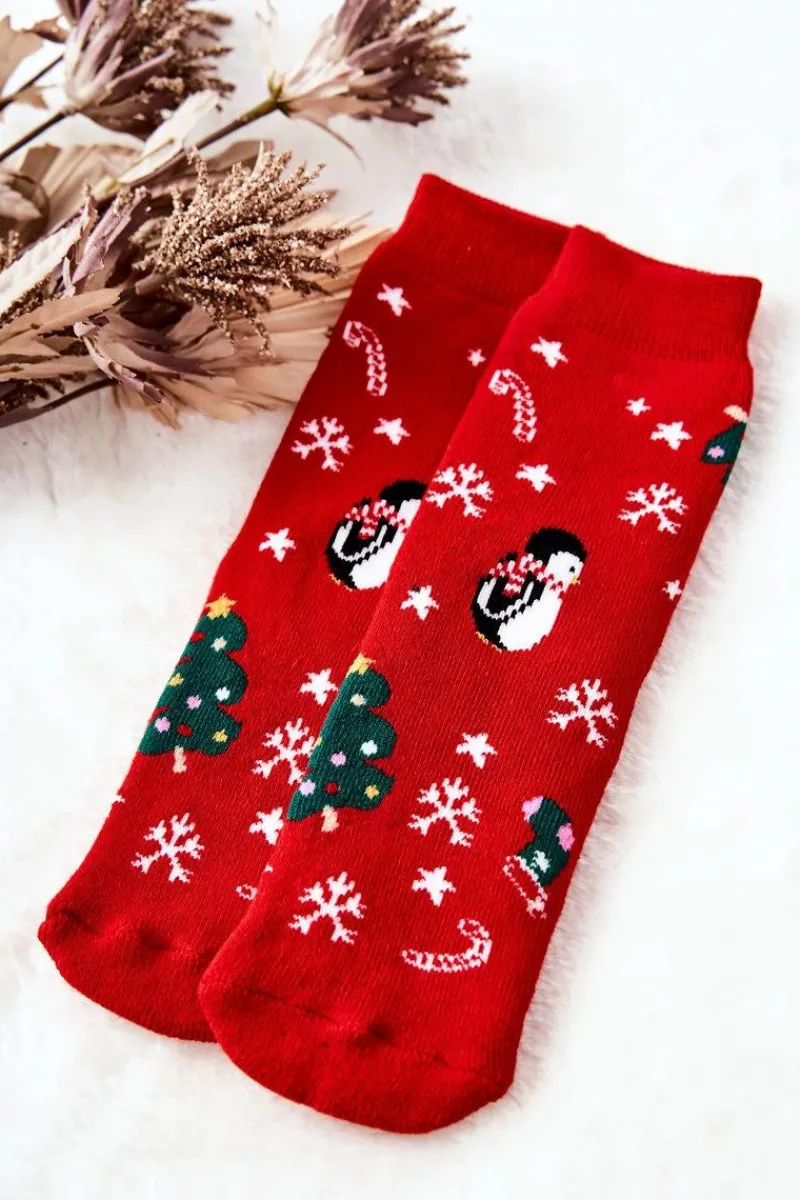 Hot Skarpetki Antypoślizgowe Mix Świąteczny Czerwone Skarpetki|Skarpetki