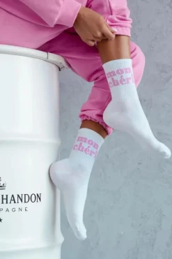 Skarpetki|Skarpetki>Milena Skarpetki Damskie Mon Chéri Bawełniane Białe