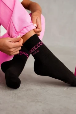 Discount Milena Skarpetki Damskie PROSECCO MOOD Czarne Czarny