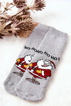 Skarpetki|Skarpetki>Aura.via Skarpetki Dziecięce Błyszczące Mikołaj Srebrne