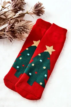 Sale Aura.via Skarpetki Dziecięce Choinka Czerwone