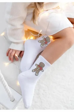 Skarpetki|Skarpetki>Milena Skarpetki Dziecięce Świąteczne Ciastko Białe