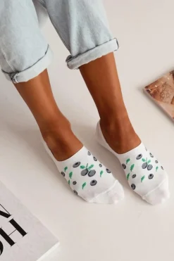 Best Skarpetki Microstopki Damskie Bawełniane Jagody Białe Skarpetki|Skarpetki