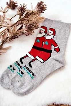 Skarpetki|Skarpetki>Aura.via Skarpetki Męskie Mikołaj Szare