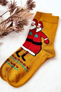 Skarpetki|Skarpetki>Aura.via Skarpetki Męskie Mikołaj Żółte