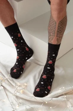 Skarpetki|Skarpetki>Milena Skarpetki Męskie Świąteczne Renifer Czarne