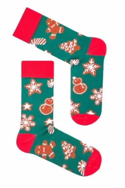 Best Skarpetki Męskie Świąteczne Pierniki Ciemnozielone Skarpetki|Skarpetki