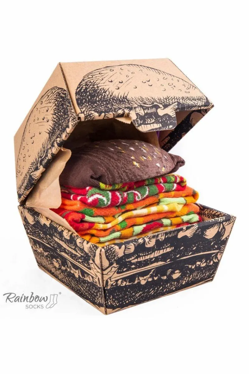 Skarpetki|Skarpetki>ZOOKSY/RAINBOW SOCKS Skarpetki Rainbow Socks Burger Vege 2 Pary Wielokolorowy