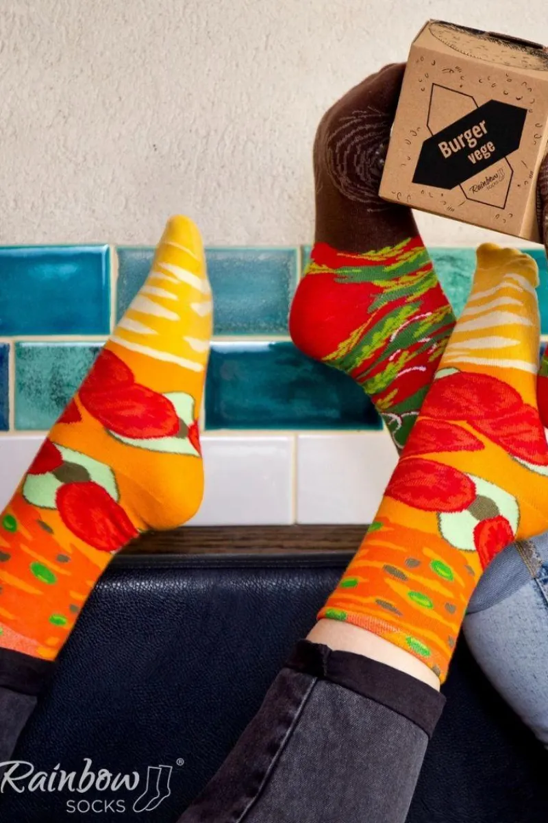Skarpetki|Skarpetki>ZOOKSY/RAINBOW SOCKS Skarpetki Rainbow Socks Burger Vege 2 Pary Wielokolorowy