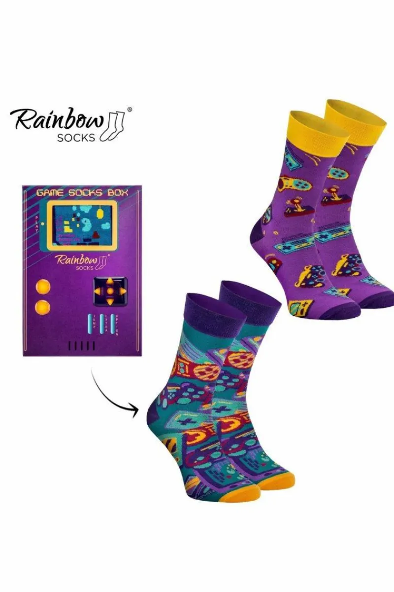 Best ZOOKSY/RAINBOW SOCKS Skarpetki Rainbow Socks Dla Fana Gier Na Konsoli 2 Pary Fioletowy