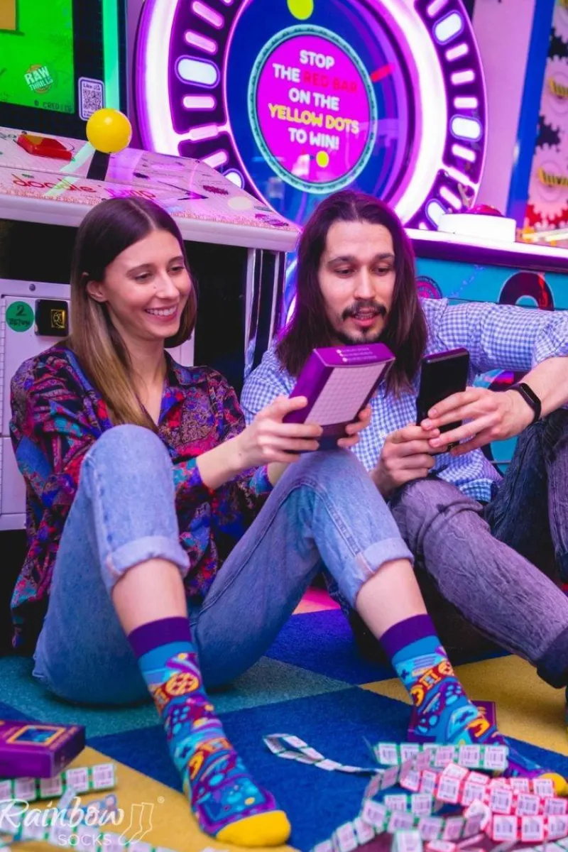 Best ZOOKSY/RAINBOW SOCKS Skarpetki Rainbow Socks Dla Fana Gier Na Konsoli 2 Pary Fioletowy