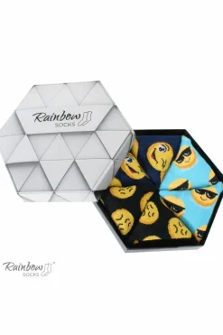 Clearance Skarpetki Rainbow Socks Emotikony Śmieszek Smuteczek Ważniak 3 Pary Skarpetki|Skarpetki