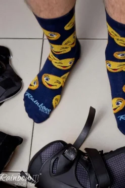 Clearance Skarpetki Rainbow Socks Emotikony Śmieszek Smuteczek Ważniak 3 Pary Skarpetki|Skarpetki