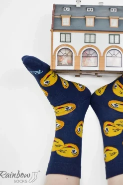 Clearance Skarpetki Rainbow Socks Emotikony Śmieszek Smuteczek Ważniak 3 Pary Skarpetki|Skarpetki