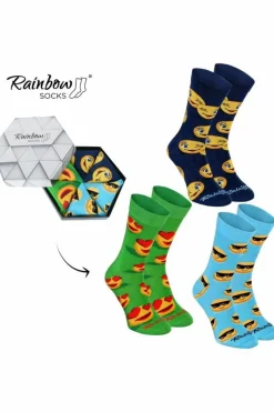 Discount ZOOKSY/RAINBOW SOCKS Skarpetki Rainbow Socks Emotikony Ważniak Śmieszek Zakochaniec 3 Pary Wielokolorowy
