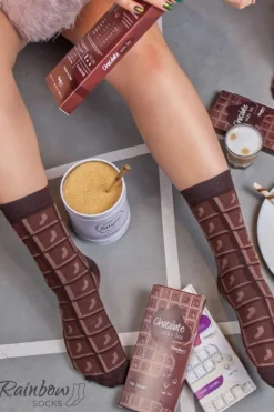 ZOOKSY/RAINBOW SOCKS Skarpetki Rainbow Socks Mleczna Czekolada 1 Para Wielokolorowy