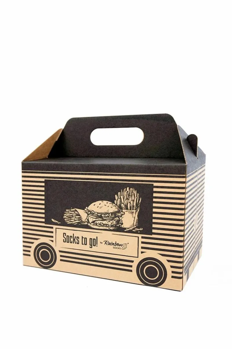 Sale ZOOKSY/RAINBOW SOCKS Skarpetki Rainbow Socks Na Wynos Burger Frytki 4 Pary Wielokolorowy